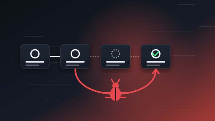 A checkout flow where the path skips the payment step and goes straight to confirmed