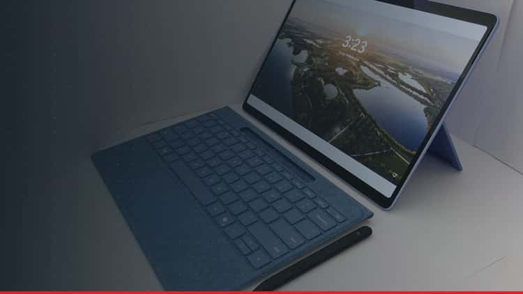 An open laptop computer on a desk