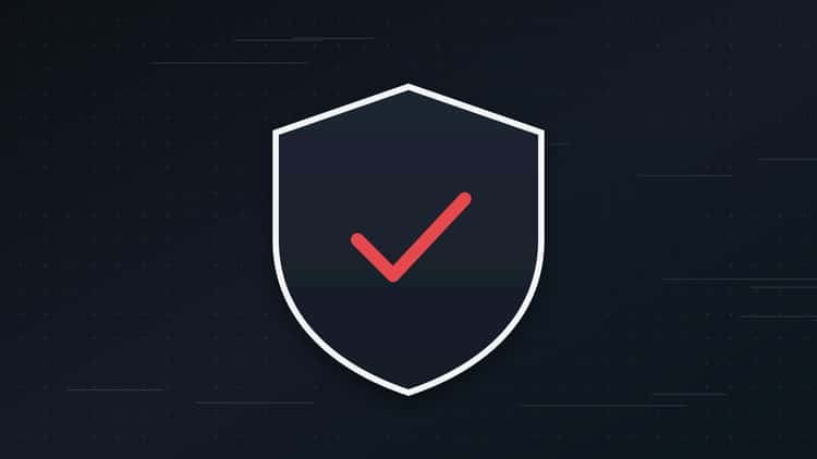 A shield on a dark background with a red highlight over one segment